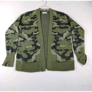 Camouflage Cardigan Women's Large Cabincore Campcore Gorpcore Full Circle Trends